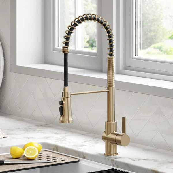 Britt Kraus 2-In-1 Commercial Style Pull-Down Single Handle Water Filter Kitchen Faucet | Wayfair North America