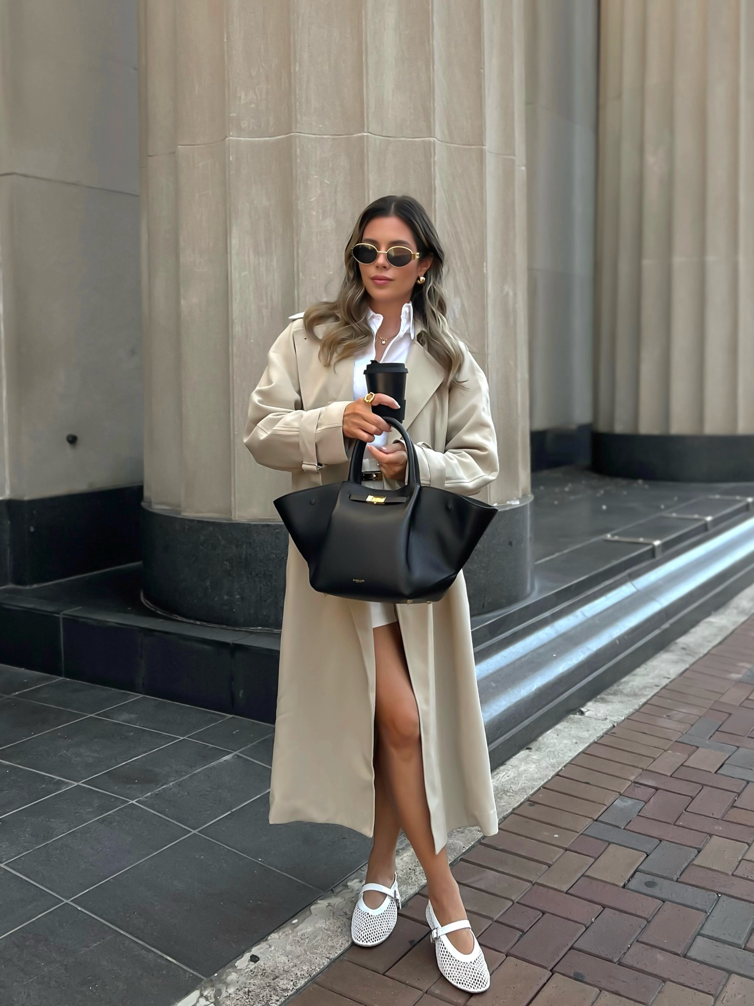 Loving this classic beige trench coat paired with a crisp white shirt and stylish woven flats for a polished street-style look. Perfect for fall fashion inspo! 🍂✨ #StreetStyle #FallFashion #TrenchCoat #MinimalistStyle #ChicOutfit #TimelessFashion #OOTD #FashionInspo #CasualChic #NeutralOutfit #CityStyle #EffortlessFashion

Follow my shop @flauntandcenter on the @shop.LTK app to shop this post and get my exclusive app-only content!

#liketkit 


#LTKSeasonal