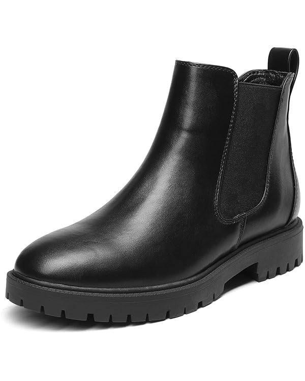 DREAM PAIRS Women's Low Heel Chelsea Ankle Boots Fashion Slip On Elastic Fall Booties Shoes | Amazon (US)