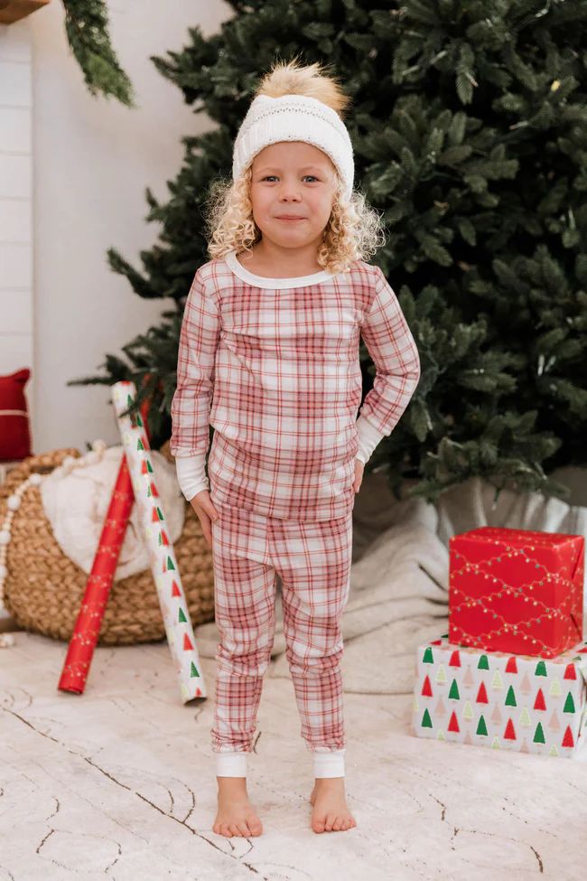 Pure Joy Kid's Pink Plaid Lounge Set DOORBUSTER | The Pink Lily Boutique