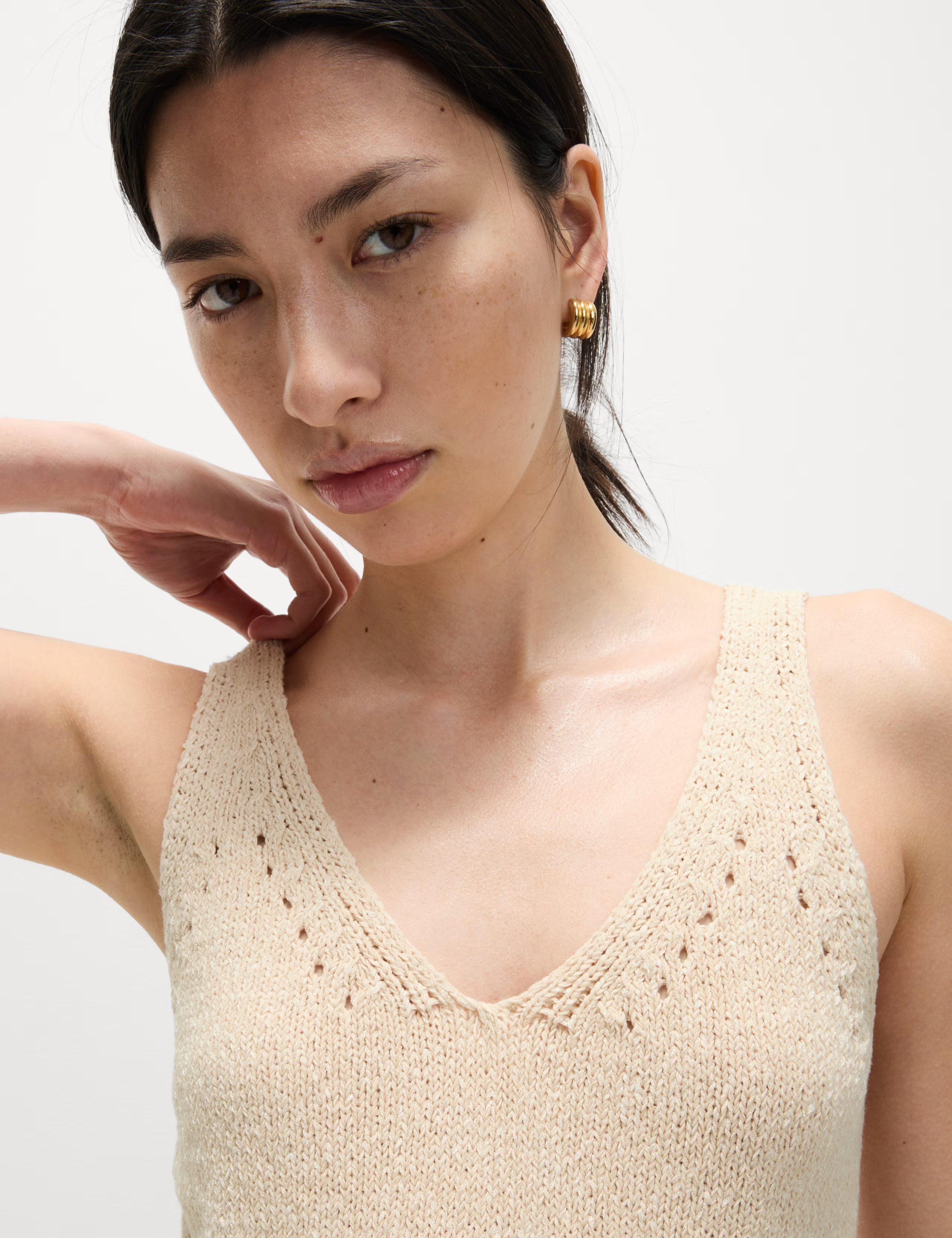 Cotton Blend Textured V-Neck Knitted Vest | Marks & Spencer (UK)