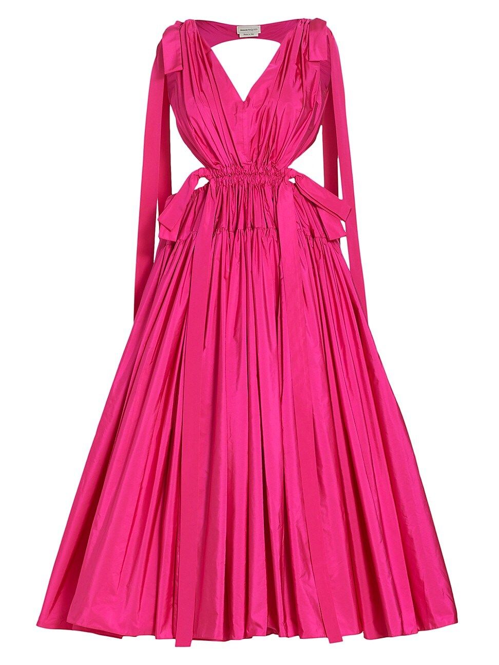 Bow Strap Open-Back Midi-Dress | Saks Fifth Avenue