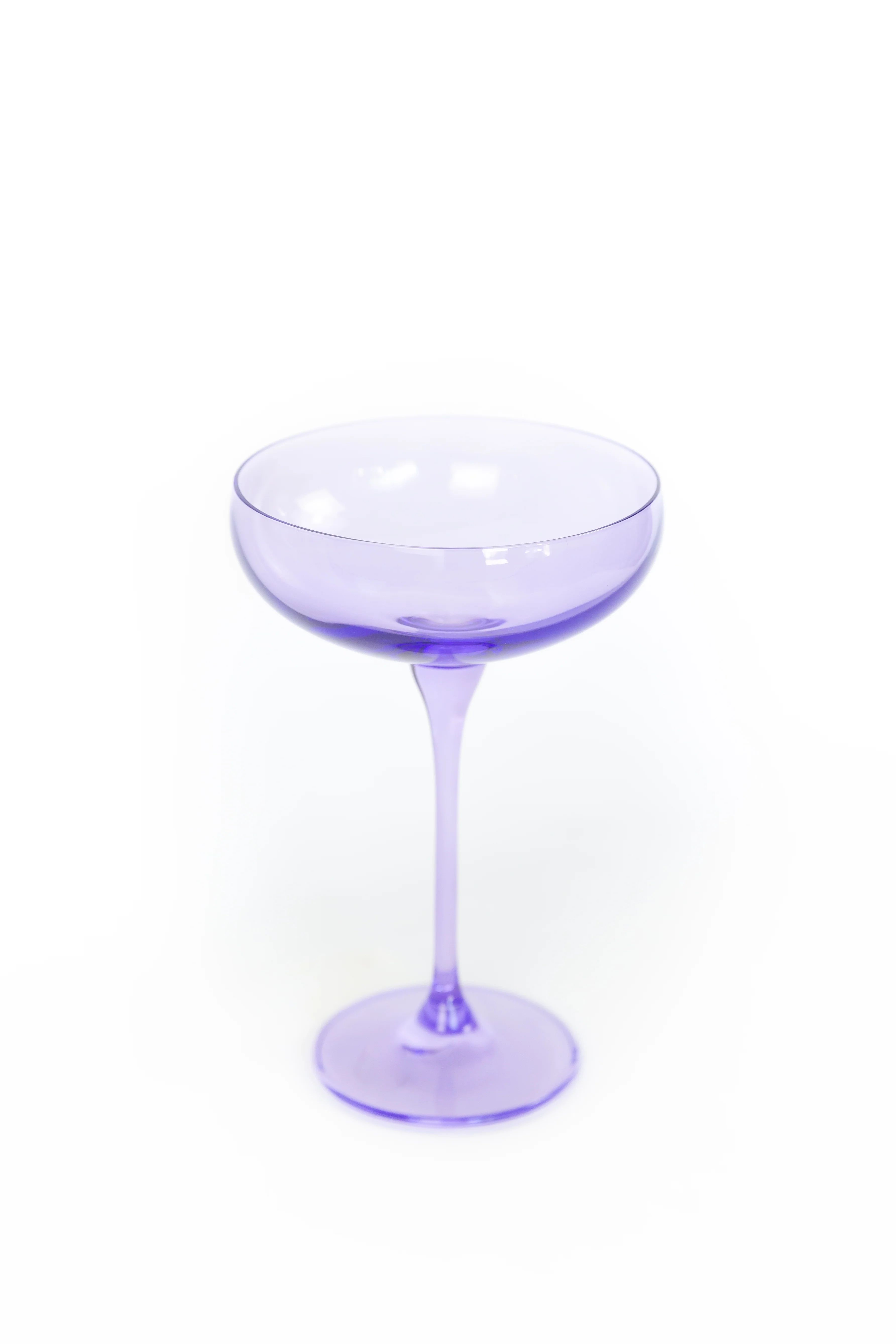 Estelle Colored Champagne Coupe Stemware - Set of 2 {Lavender} | Estelle Colored Glass