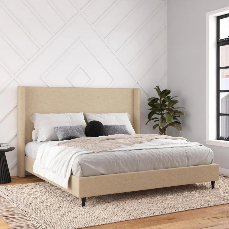 Birzer King Upholstered Wingback Bed | Wayfair North America