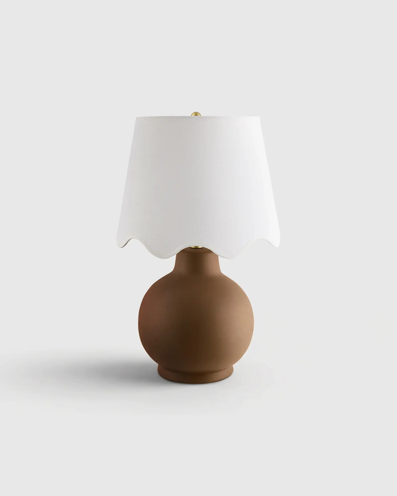 Coastal Ceramic Table Lamp with Scallop Shade in Olive | Quince