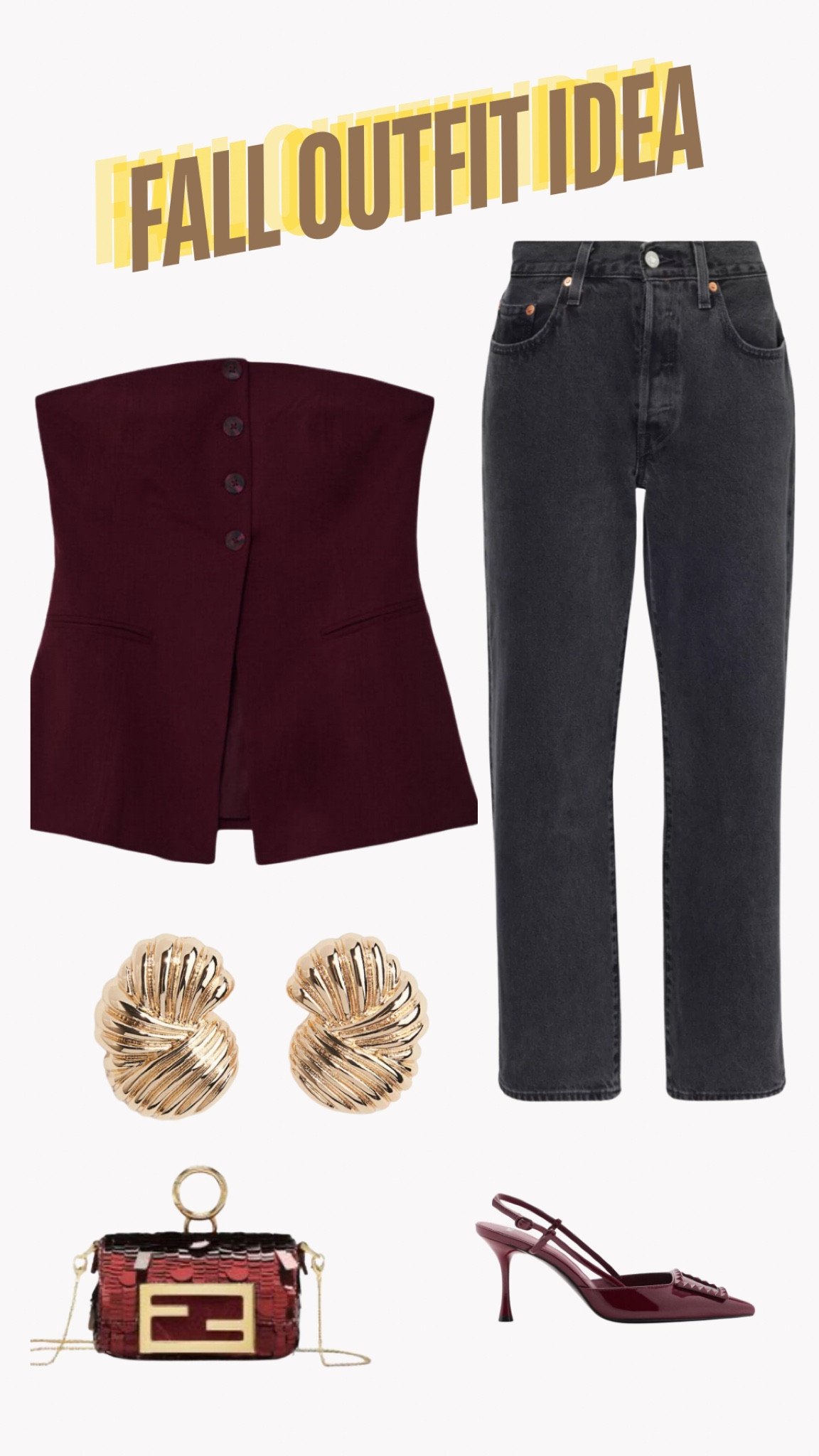 Fall outfit idea 🍁 

pants, top, earrings, heels, bag 