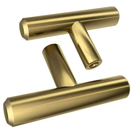 Alpine Hardware 10Pack ~ 2"" Length Fine-Brushed Satin Gold/Brass Finish Solid Steel Bar Handle Knob | Walmart (US)