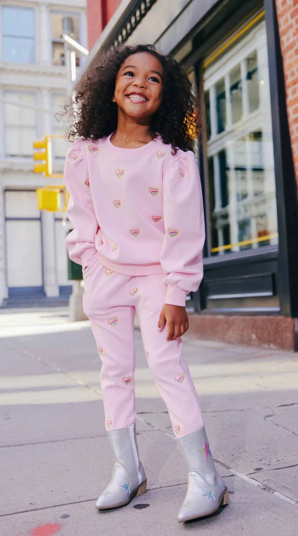 Embroidered Heart All Over Set | Lola + The Boys