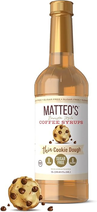 Matteo's Cookie Dough Syrup for Coffee, Lattes, Cappuccinos & Desserts – Sugar-Free Sweetener f... | Amazon (US)