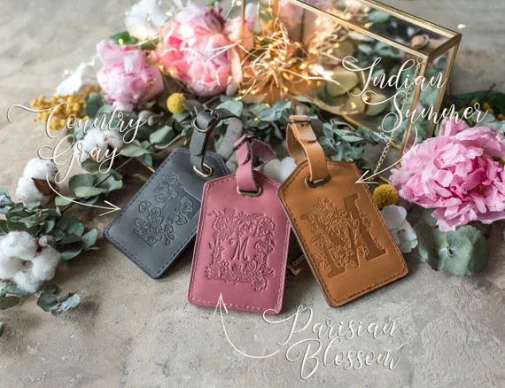 Leather Luggage tags personalized, luggage tags leather personalized luggage tags, bridesmaid gif... | Etsy (US)