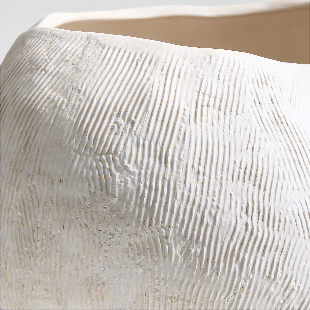 Scraffito 10" White Ceramic Vase + Reviews | Crate & Barrel | Crate & Barrel