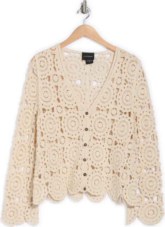 Forgotten Grace Crochet Circle Button Front Cardigan | Nordstromrack | Nordstrom Rack