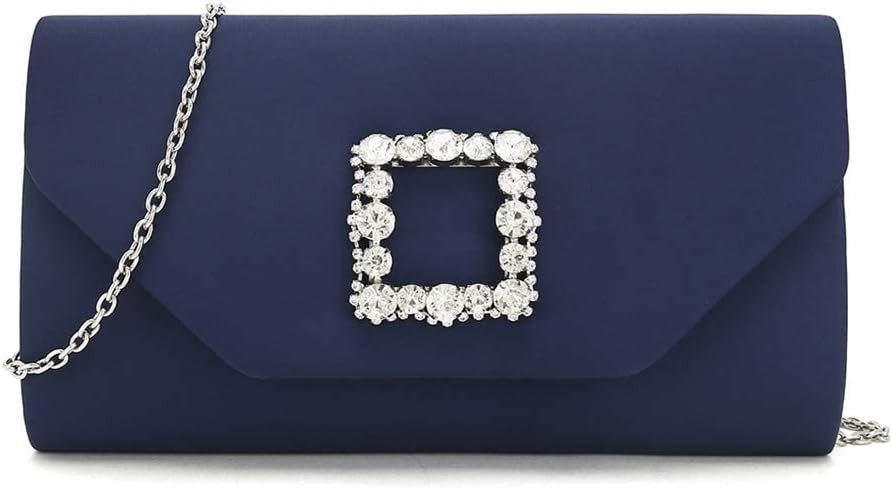 IXEBELLA Satin Evening Bag for Women Clutch Purse Embellished Crystals Buckle | Amazon (CA)