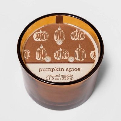 11.9oz Frosted Glass Jar 3-Wick Pumpkin Spice Candle - Threshold™ | Target