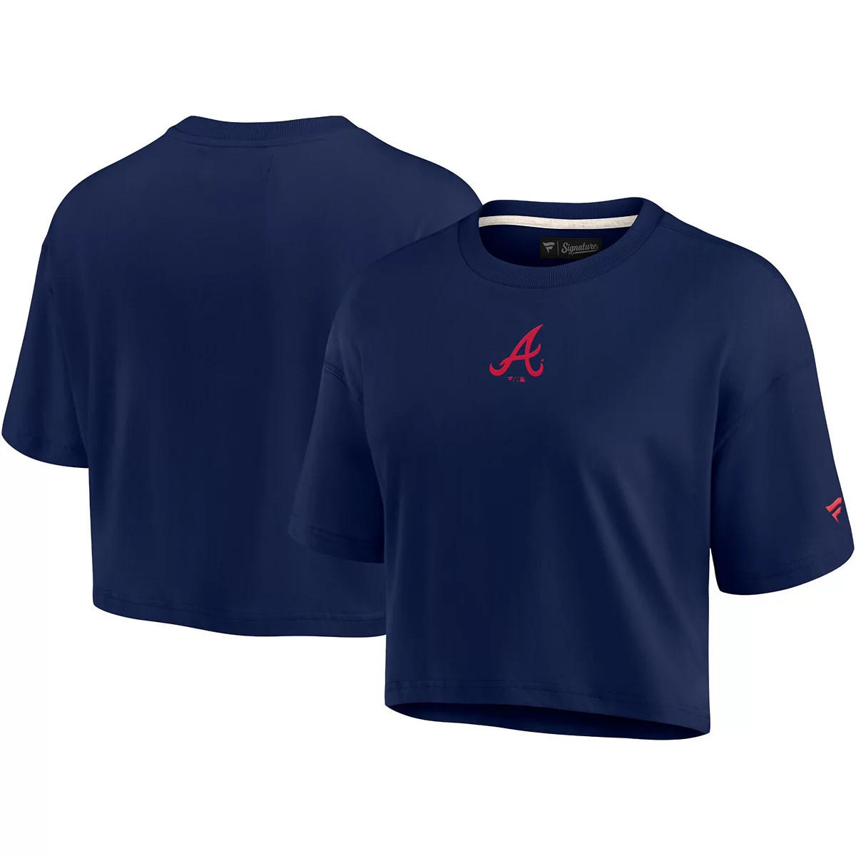 Women's Fanatics Signature Navy Atlanta Braves Super Soft Short Sleeve Cropped T-Shirt | Kohl's