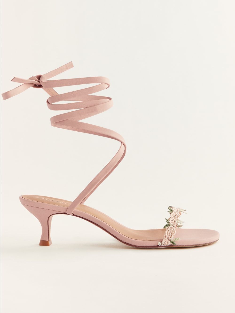 Carina Lace Up Mid Heel Sandal | Reformation (US & AU)