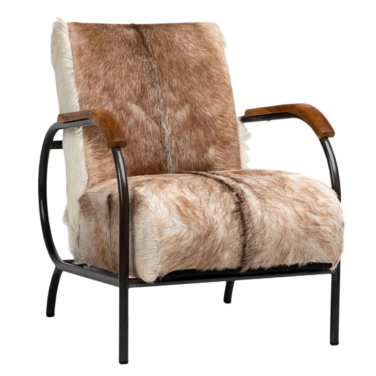 Coto Genuine Hide Upholstered Armchair w/ Teak Accents | Wayfair North America