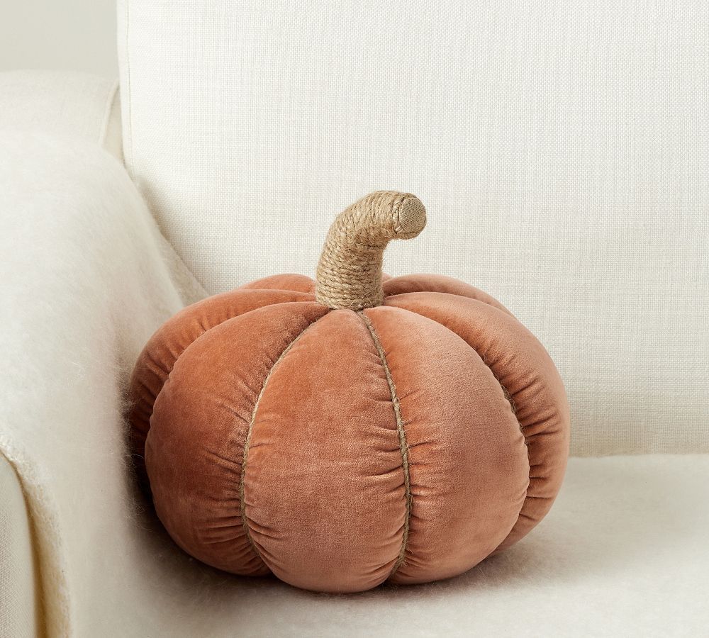 Velvet Pumpkin Shaped Pillow | Pottery Barn (US)