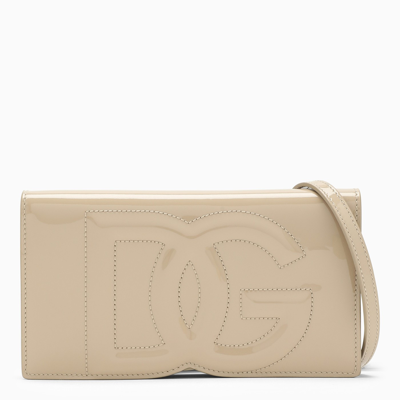 Sand patent leather shoulder wallet | The Double F