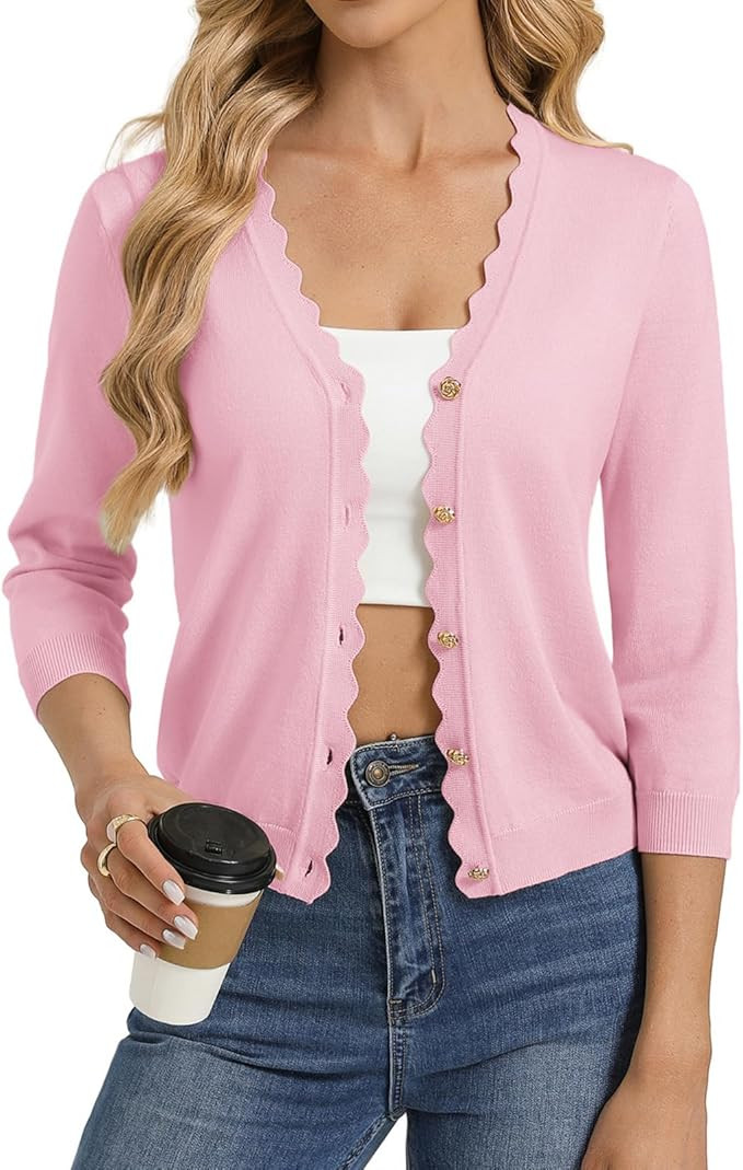 GRACE KARIN Cardigan Sweaters for Women Summer Lightweight 3/4 Sleeve Bolero Shrugs for Dress Wom... | Amazon (US)