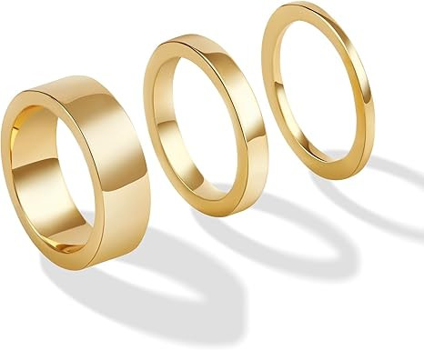 Gokeey Gold Rings for Women, 14K Gold Plated Stacking Rings Set for Women Dainty Stackable Rings ... | Amazon (US)