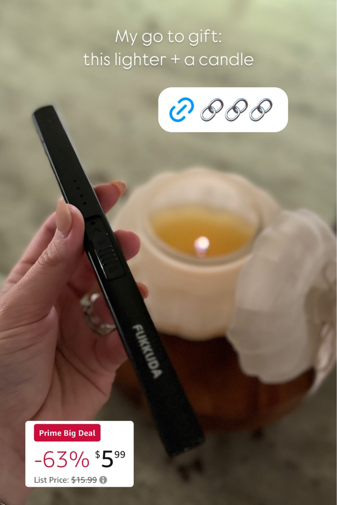 My go to gift: 
this lighter + a candle