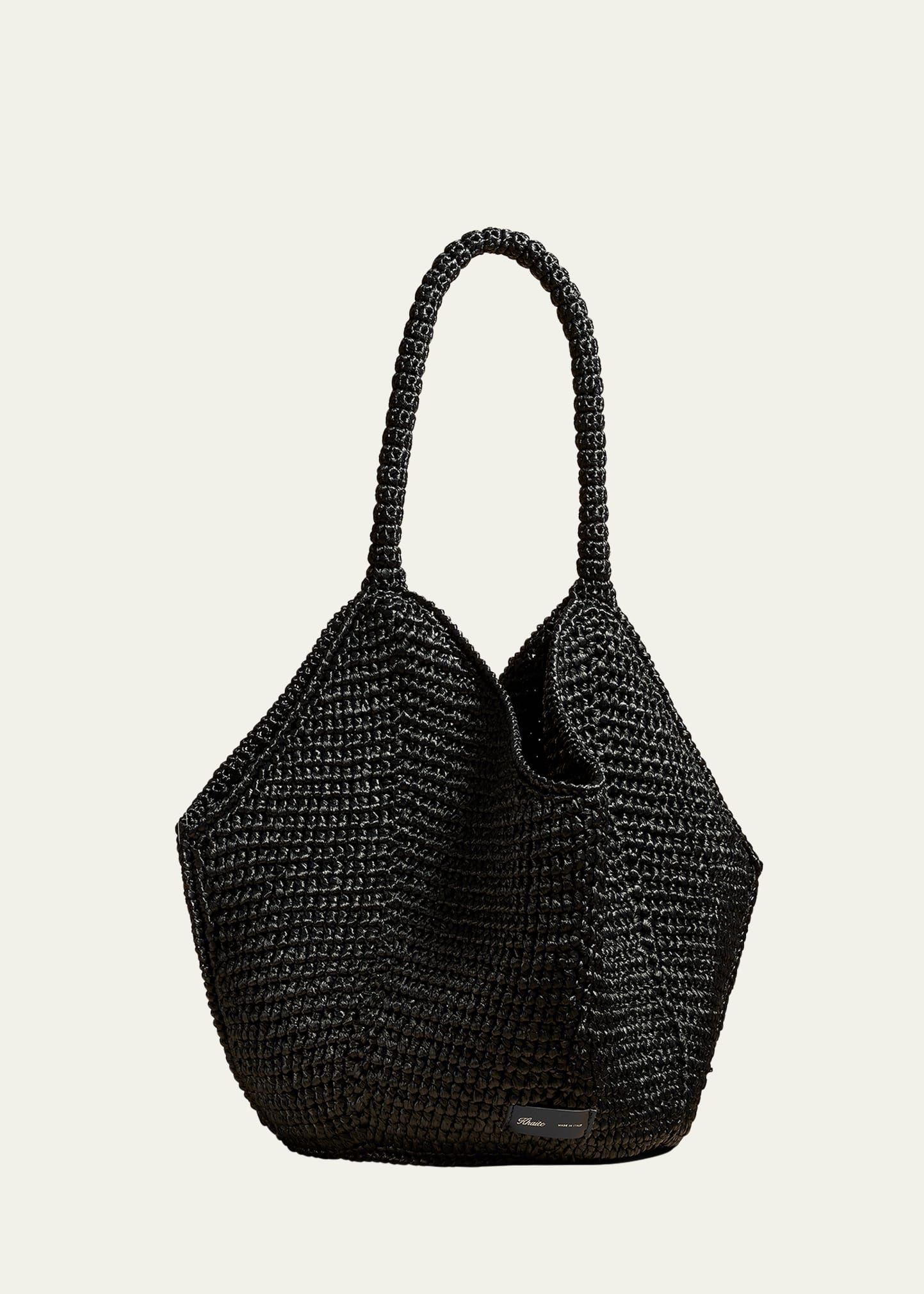 Khaite Lotus Medium Raffia Bucket Bag | Bergdorf Goodman
