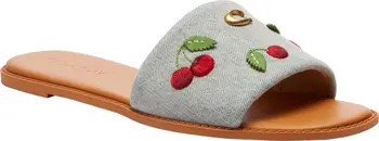 Holly Denim Cherries Slide Sandal (Women) | Nordstrom