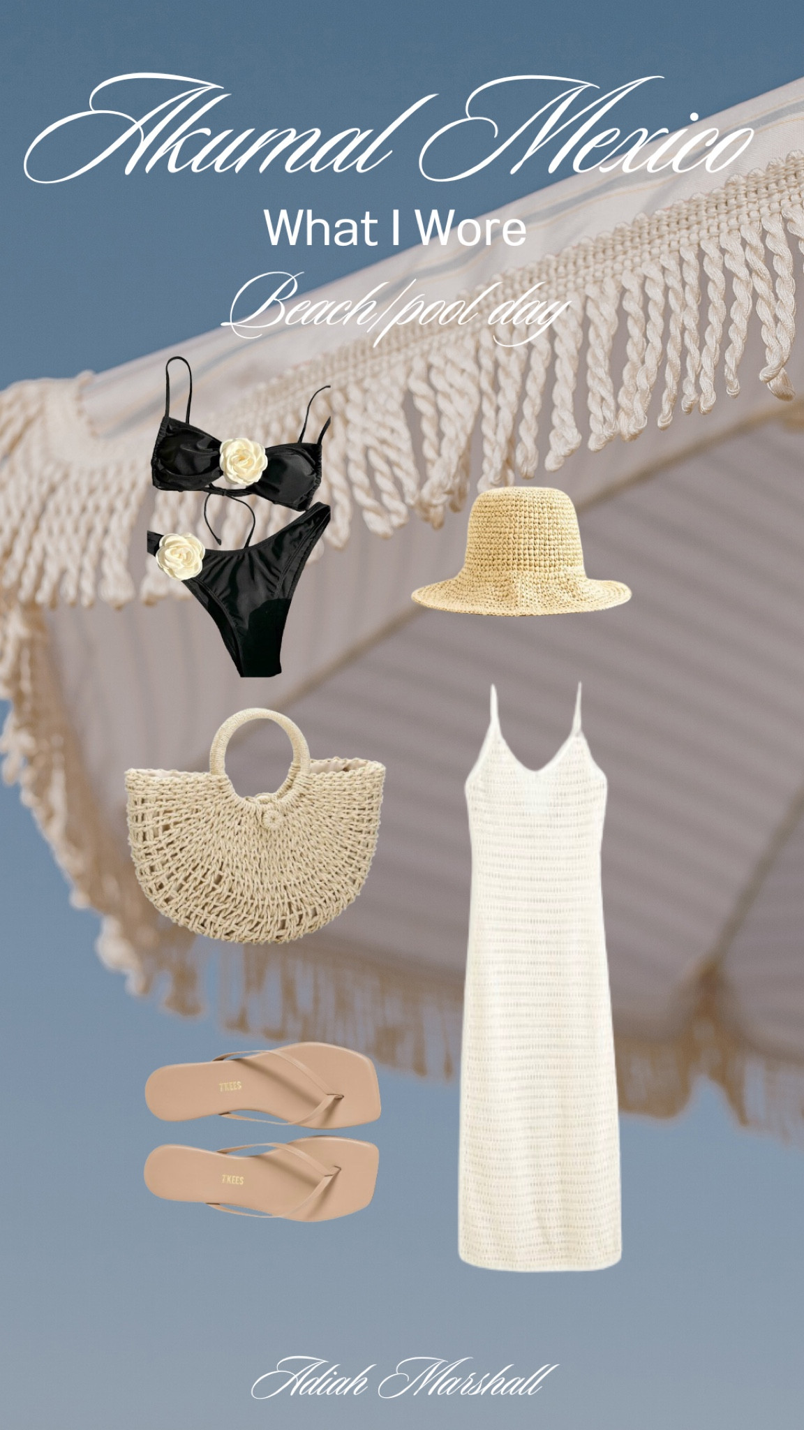 AKUMAL MEXICO 
small in swimsuit 
Xs in cover up
TTS in sandals 

#LTKTravel #LTKSwim #LTKSummerSales