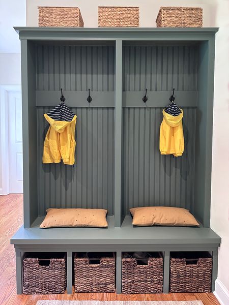 Mudroom built-ins may only look this good this once (while we snap our finished photo) but hey! That’s the point, mudrooms should be lived in and messy - they are a functional space busy families. 
