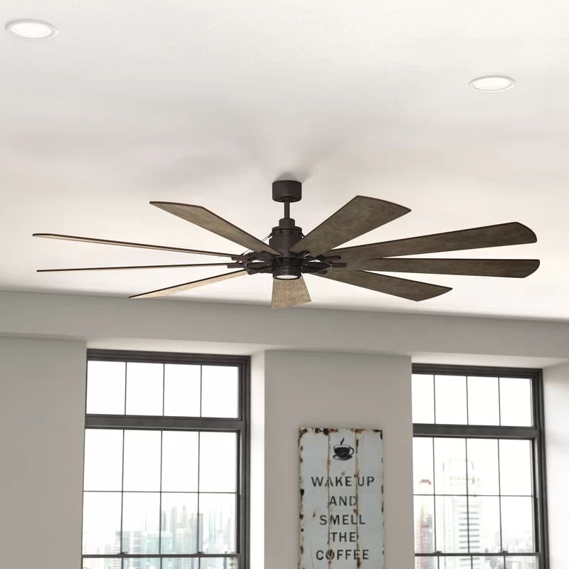 85'' Sophronia 9 - Blade LED Windmill Ceiling Fan with Wall Control and Light Kit Included | Wayfair North America