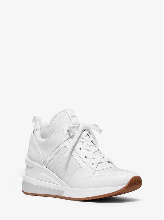 Georgie Leather and Canvas Trainer | Michael Kors US