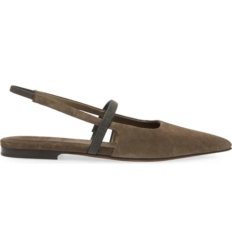 Brunello Cucinelli Pointed Toe Slingback Sandal (Women) | Nordstrom | Nordstrom