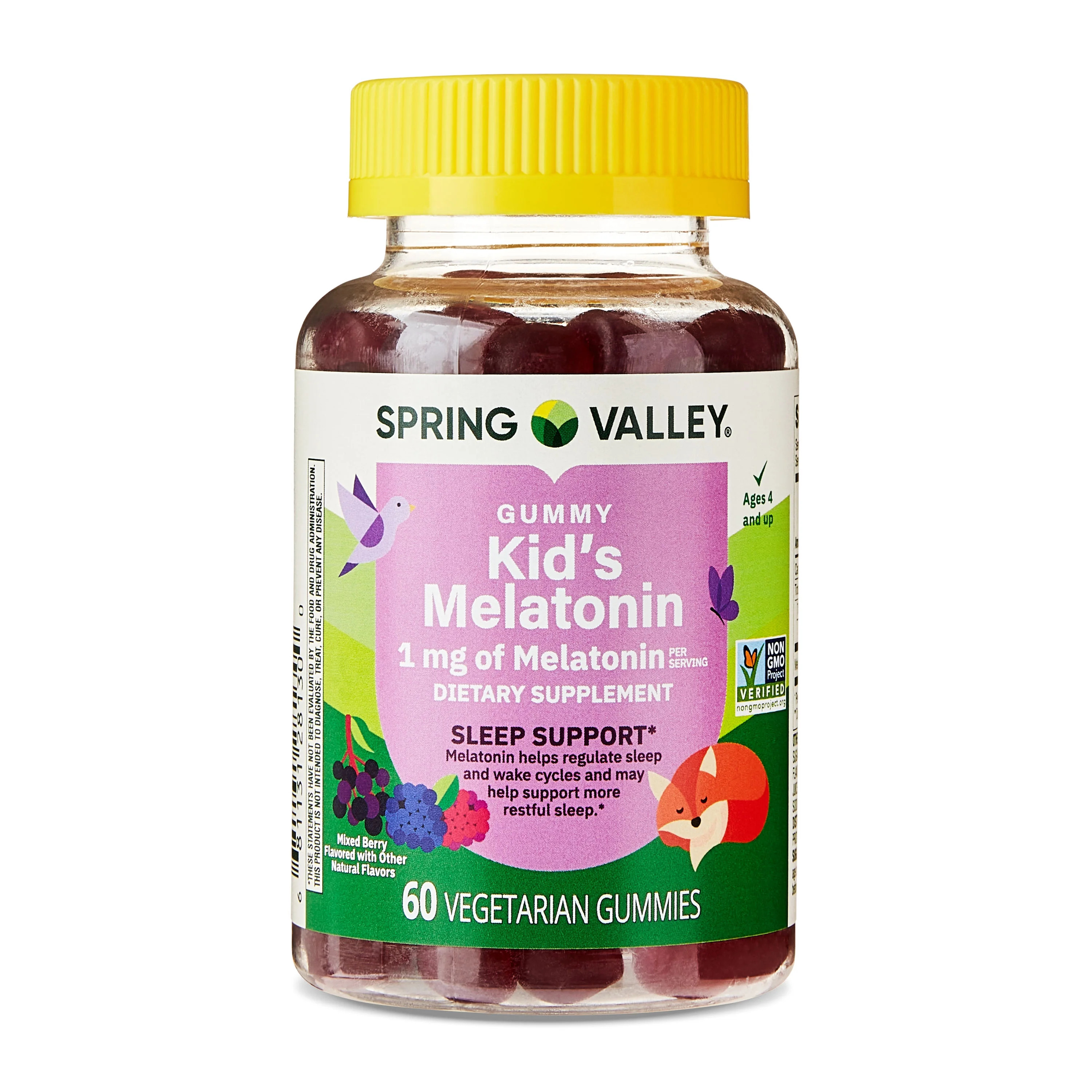 Spring Valley Kids Melatonin Dietary Supplement Gummies, Raspberry, 1 mg, 60 Count | Walmart (US)