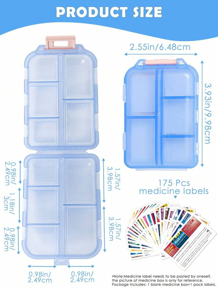 1 Pack 3.9x2.5 Inch DIY Pill Organizer With 175 Pack Medicine Labels, Foldable Pocket Pharmacy Wi... | SHEIN