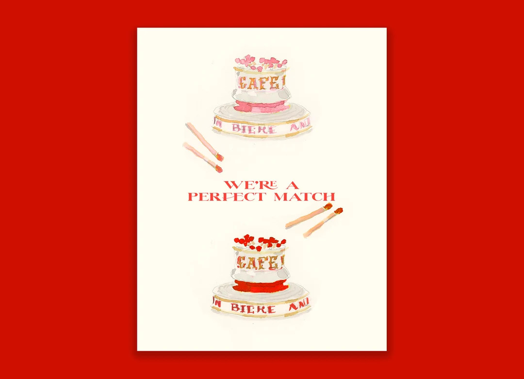 Folded Valentine's Cards: Striking A Match {stationary Notecards, Monogram, Custom, Artistic, Gir... | Etsy (US)