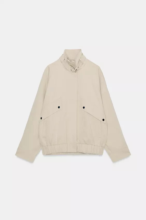 OVERSIZE HIGH NECK BOMBER JACKET | Zara UK