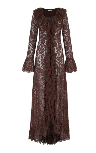 Clementina Ruffled Lace Maxi Dress | Moda Operandi (Global)