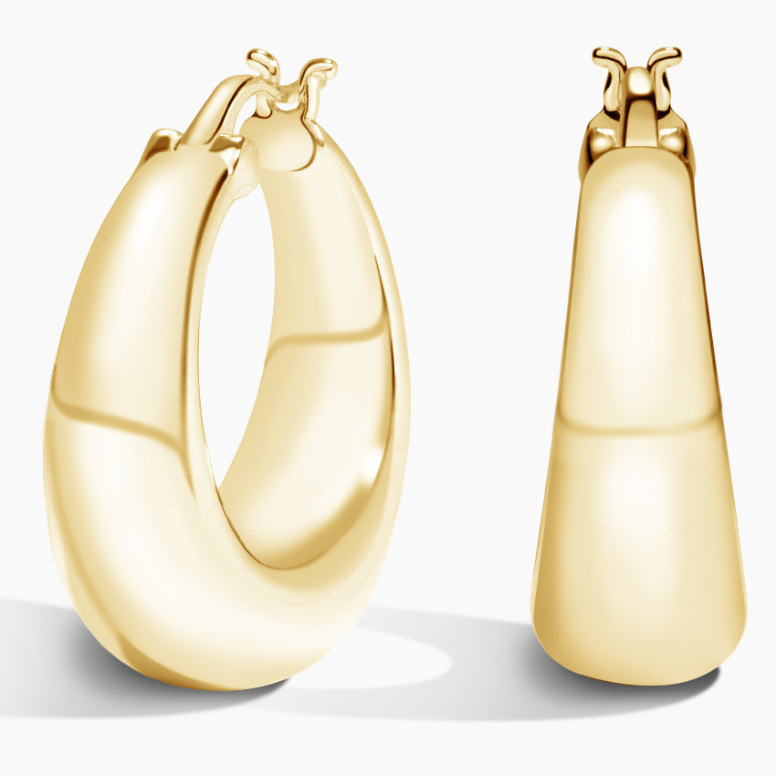 14K Yellow Gold Vermeil Chunky Hoop Earrings | Brilliant Earth