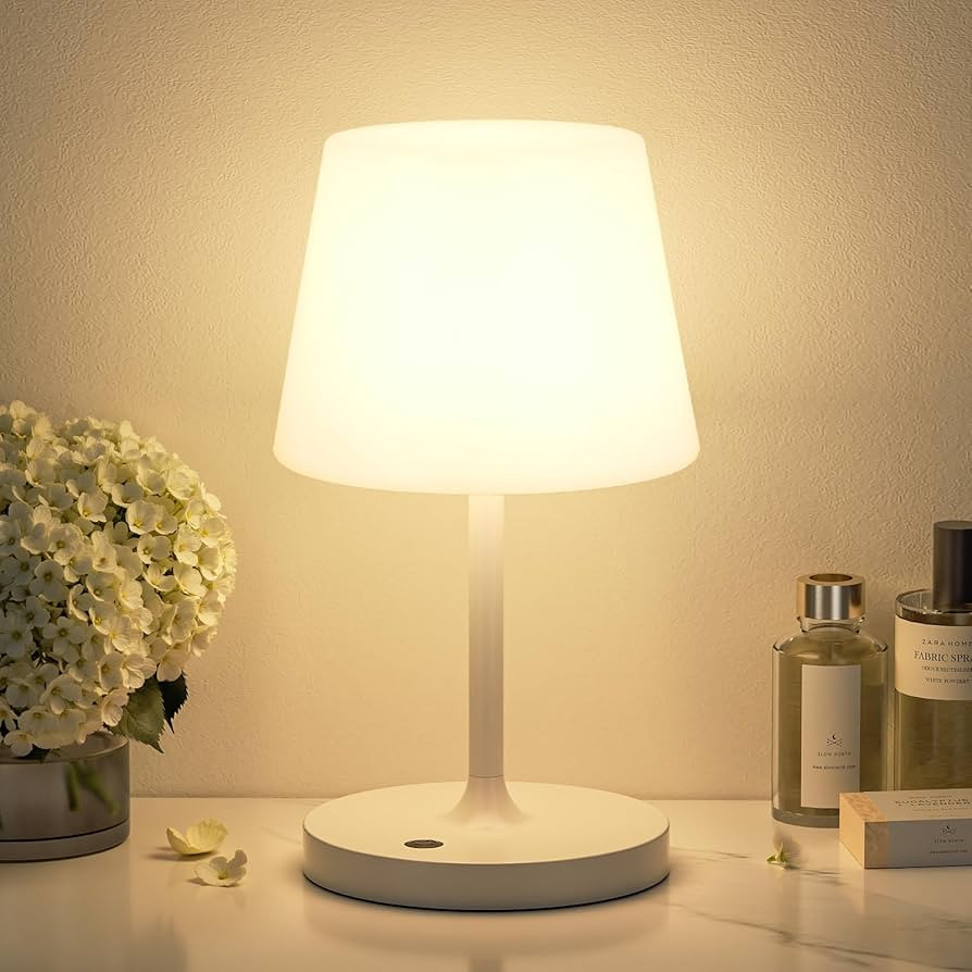 Kakanuo White Cordless Shower Lamp Waterproof, Rechargeable Table Lamp with 4000mAh Battery, Touc... | Amazon (US)