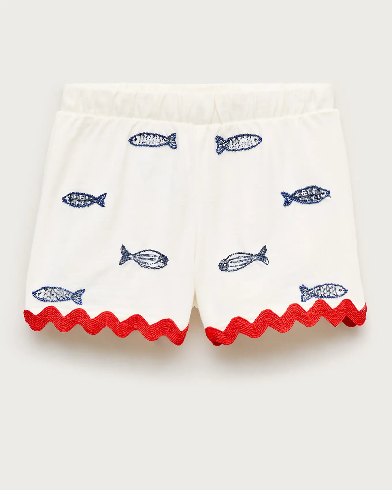 Girls' beaded fish pull-on short in jersey | J. Crew US