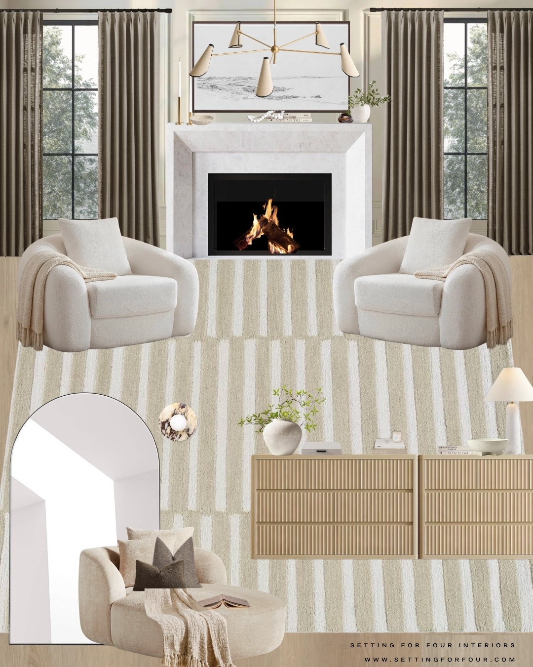 Stylish and cozy primary bedroom design and decor ideas!
Neutral aesthetic, upholstered bed, charging nightstands, bedroom rug, arch mirror, curtains, pillows, Loloi rug, earthy, beige, black, marble, wood, stone, organic modern, transitional, minimalist, Amazon home, Pottery Barn, Crate & Barrel, Restoration Hardware style, Nancy Meyers style,

#LTKhome #LTKsale #LTKstyletip