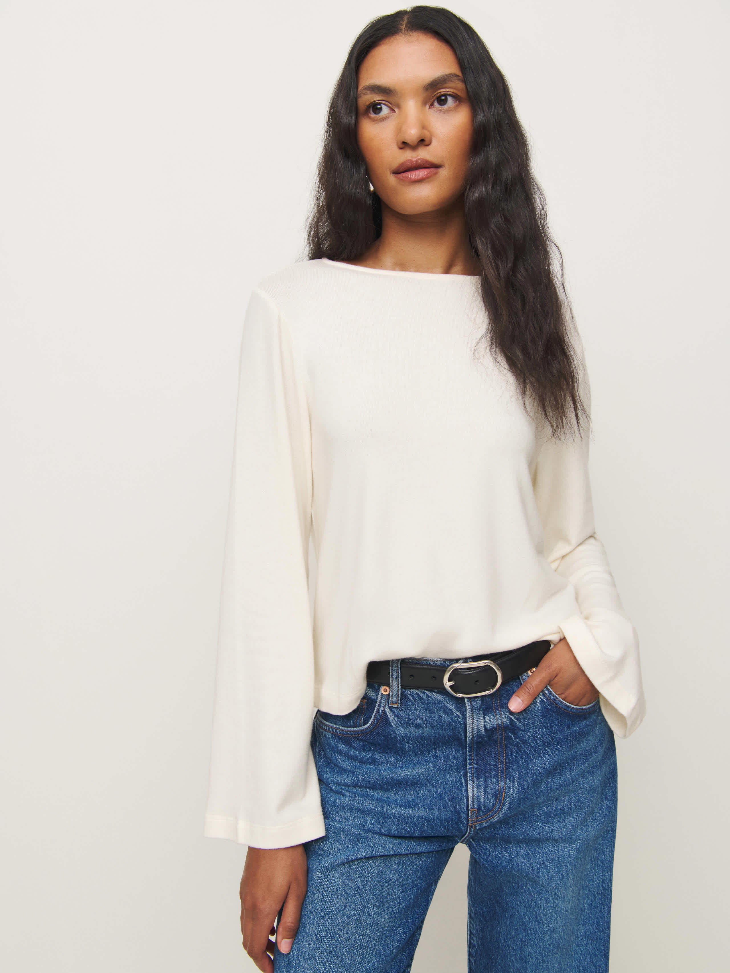 Reformation Eternity Knit Top Ivory Medium | Reformation (Global)