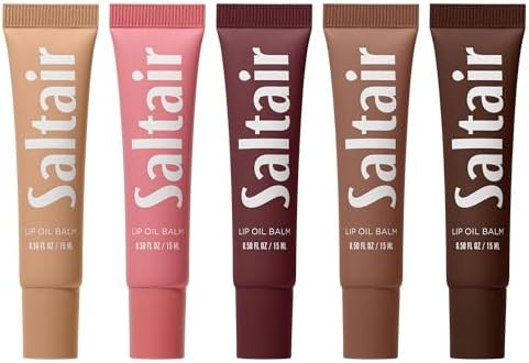 Saltair Hydrating Lip Oil Balm, Clear and Tinted Lip Gloss, Essentials Shades 5-Pack. Moisturizin... | Amazon (US)