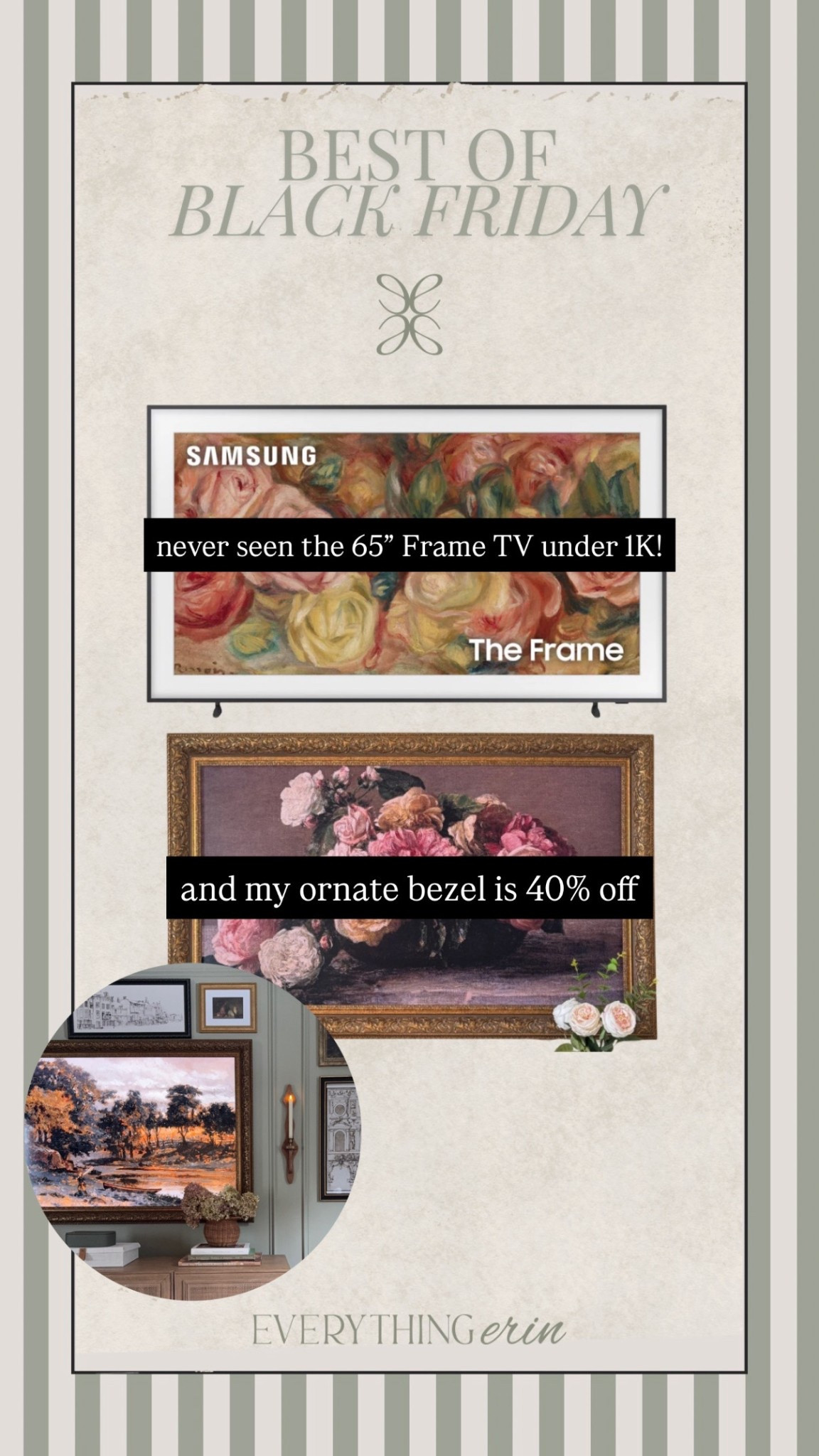 Frame TH under 1K and ornate bezel 40% off!

#LTKHome #LTKCyberWeek #LTKHoliday