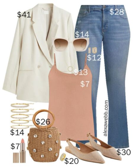 Plus Size on a Budget – Date Night Outfit - A plus size date night outfit on a budget with a beige blazer and bootcut jeans by Alexa Webb.

#LTKPlusSize #LTKFindsUnder50 #LTKStyleTip