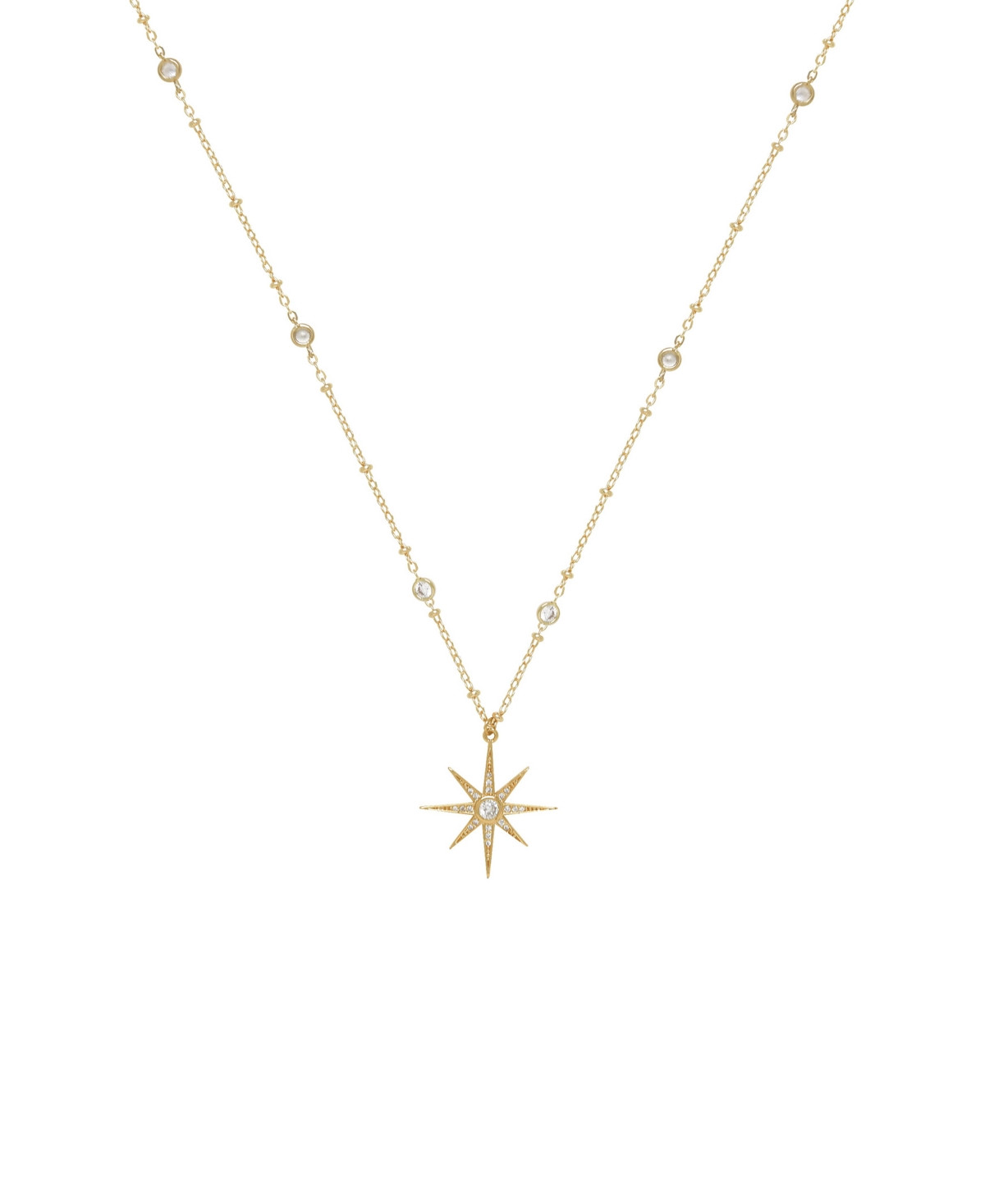 Ettika Crystal Chain Star Necklace - Gold Plated | Macy's