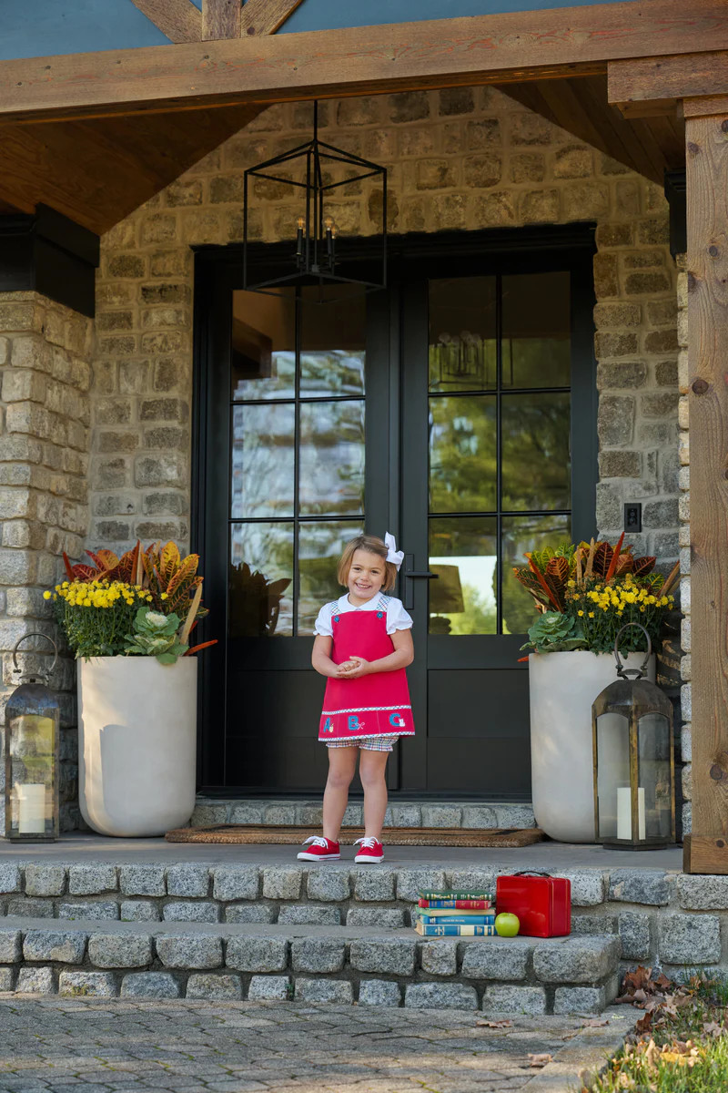 Jillian Jumper Set - Richmond Red with Kindness Wins Windowpane & ABC | The Beaufort Bonnet Company