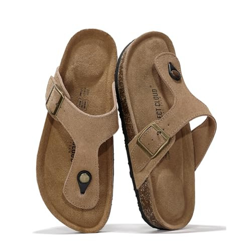 Project Cloud 100% Genuine Leather Thong Sandals Women Footwear - Memory Foam Insole Womens Sandals - Non-Slip Womens Flip Flops - Lightweight Sandals for Women 2026 (Britani,Chestnut, 10) | Amazon (US)