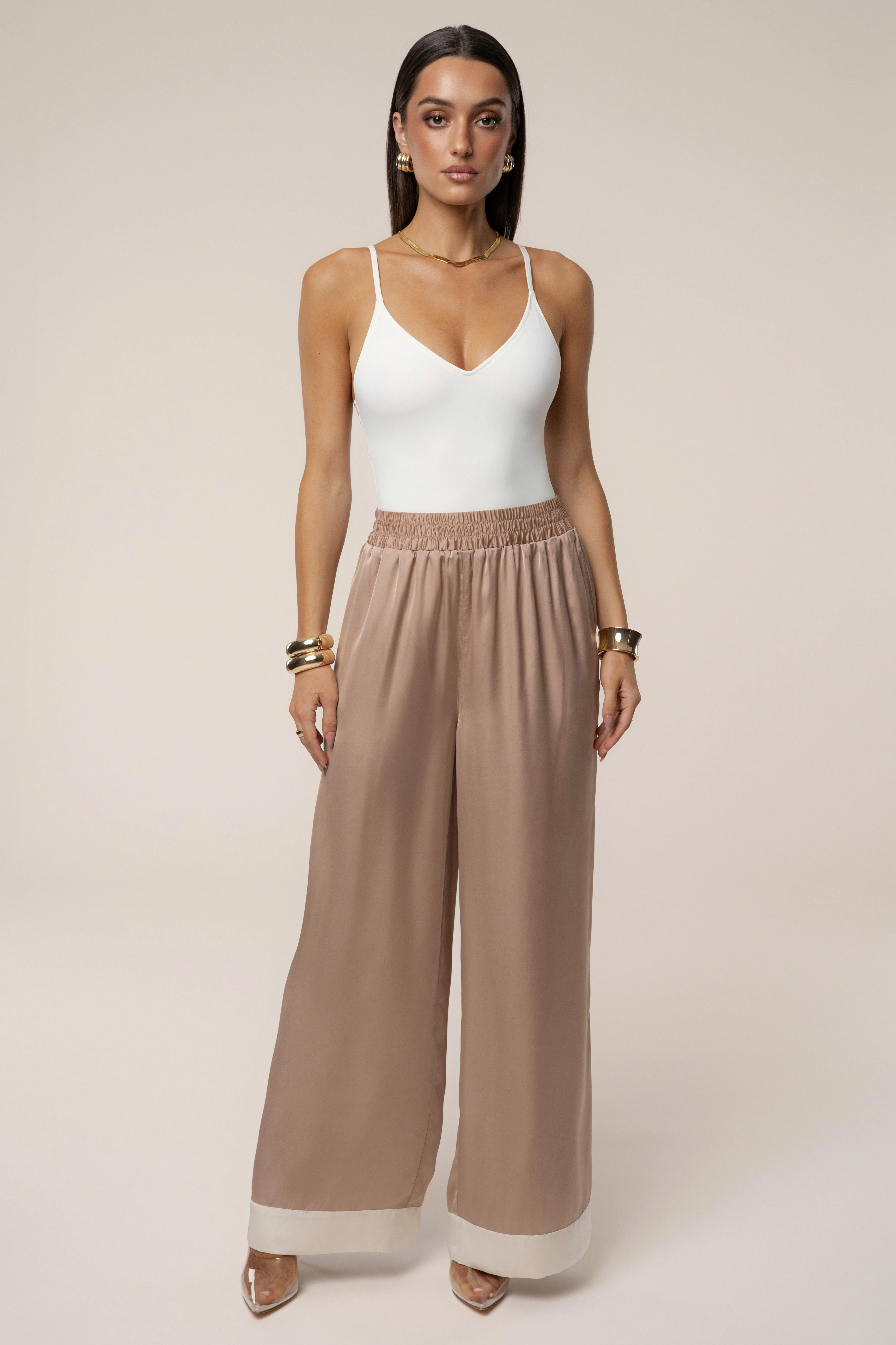 Mocha Jet Set Wide Leg Pants | JLUXLABEL